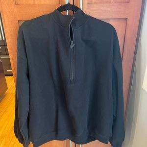 NWT Fabletics Forever Fleece 1/2 Zip Sweatshirt 3X 20-22 black